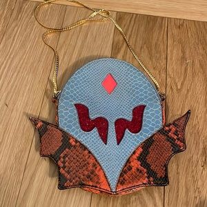 Stella McCartney Multicolor Python Embossed Faux Leather Superhero Chain Clutch